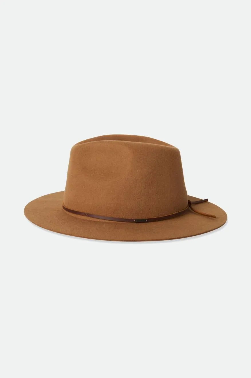 Wesley Packable Fedora - Golden Brown