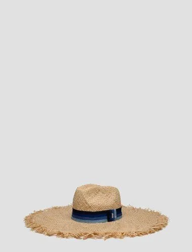 WIDE BRIM RAFIA CAP