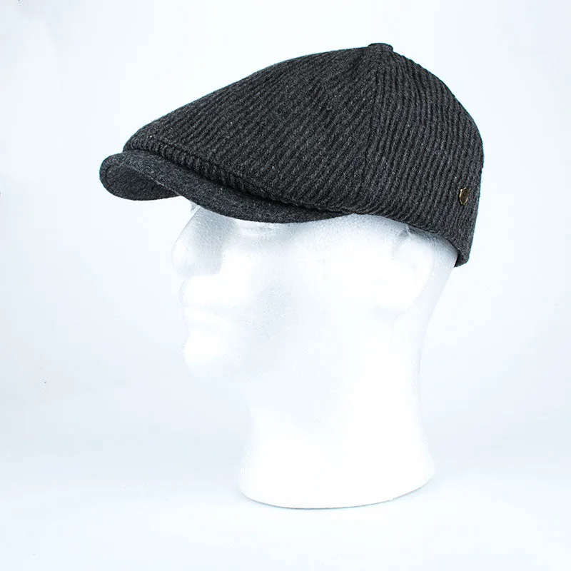 Winter Cotton Peaked Beret Cap For Men - Grey,Black,Navy,Coffee