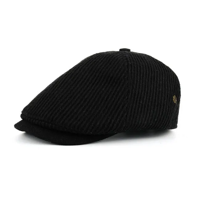 Winter Cotton Peaked Beret Cap For Men - Grey,Black,Navy,Coffee