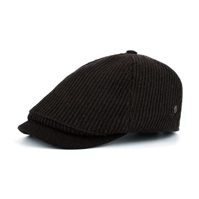 Winter Cotton Peaked Beret Cap For Men - Grey,Black,Navy,Coffee