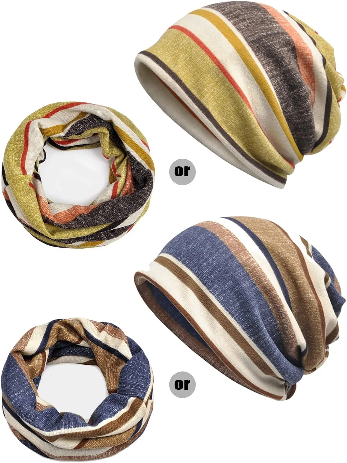 Women's Chemo Caps Cancer Headwear Slouchy Beanie Hat Baggy Skull Sleep Cap Scarf