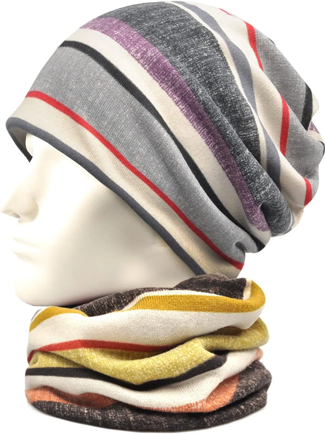 Women's Chemo Caps Cancer Headwear Slouchy Beanie Hat Baggy Skull Sleep Cap Scarf