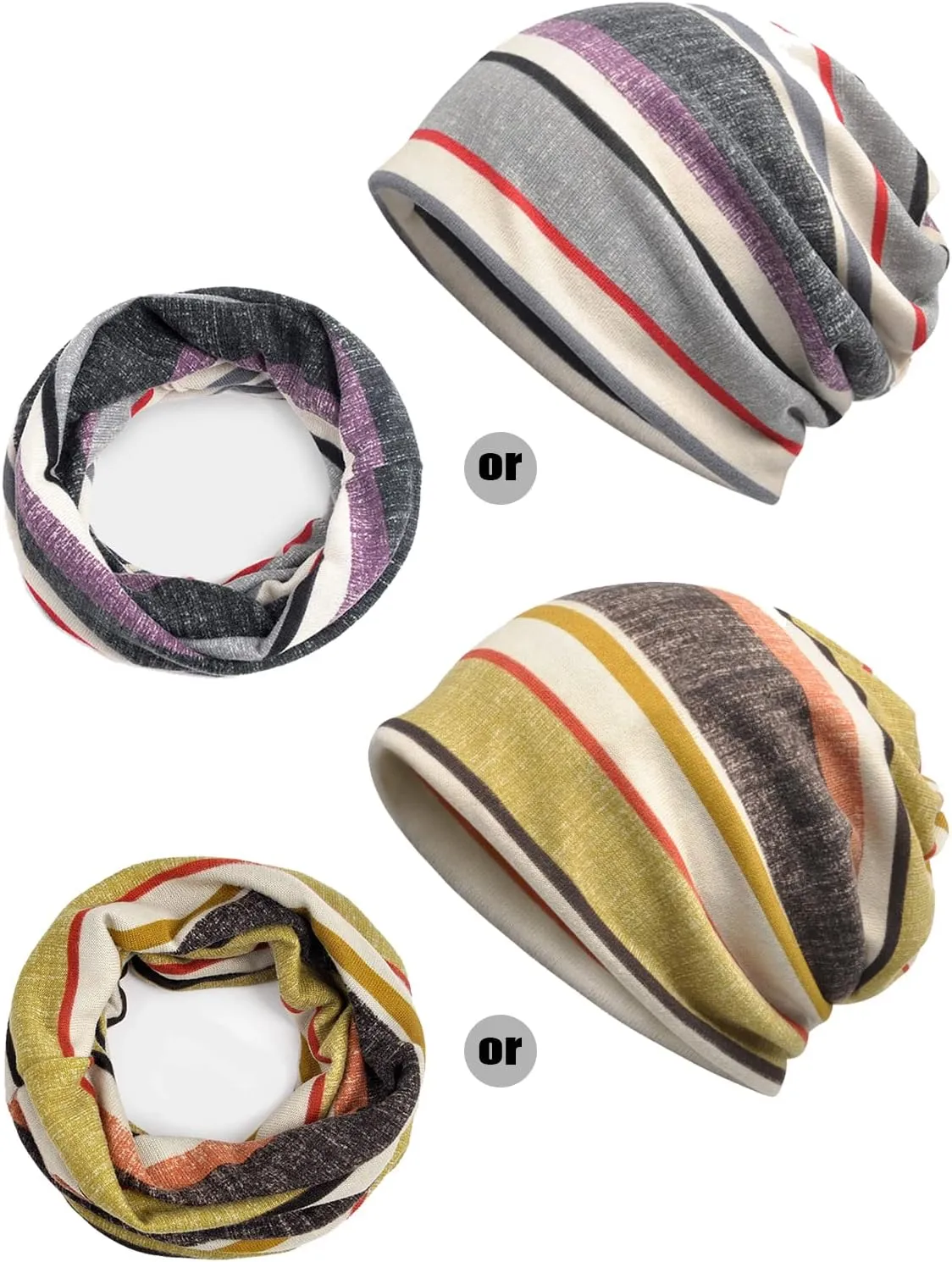 Women's Chemo Caps Cancer Headwear Slouchy Beanie Hat Baggy Skull Sleep Cap Scarf