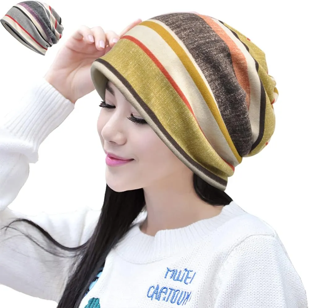 Women's Chemo Caps Cancer Headwear Slouchy Beanie Hat Baggy Skull Sleep Cap Scarf