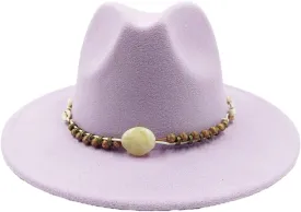 Women's Fedora Hat Autumn and Winter Big Brim Hat Flat Brim Hat Retro Woolen Jazz Top Hat
