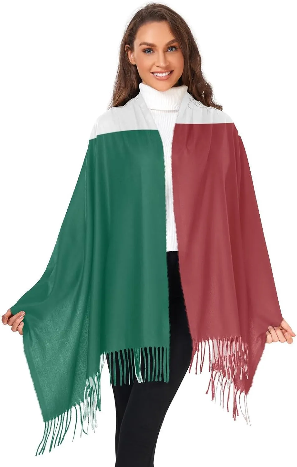 Women's Scarf Shawl Cashmere Feel Scarves Fashion Soft Winter Warm Large Scarf with Tassel