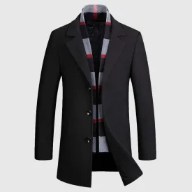 Women's Winter  Woolen Coat with Scarf Collar