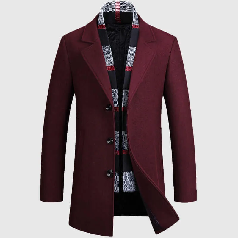 Women's Winter  Woolen Coat with Scarf Collar