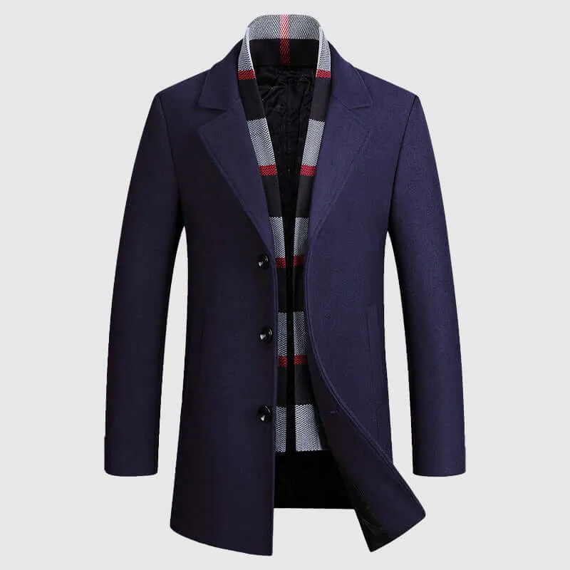 Women's Winter  Woolen Coat with Scarf Collar