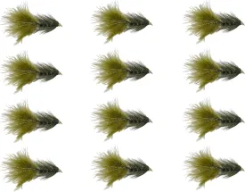 Wooly Bugger Fly Fishing Flies for Trout, Bass and Panfish - 12pc Handmade Multicolor Wet Flies for Freshwater Fishing in Various Patterns/Colors